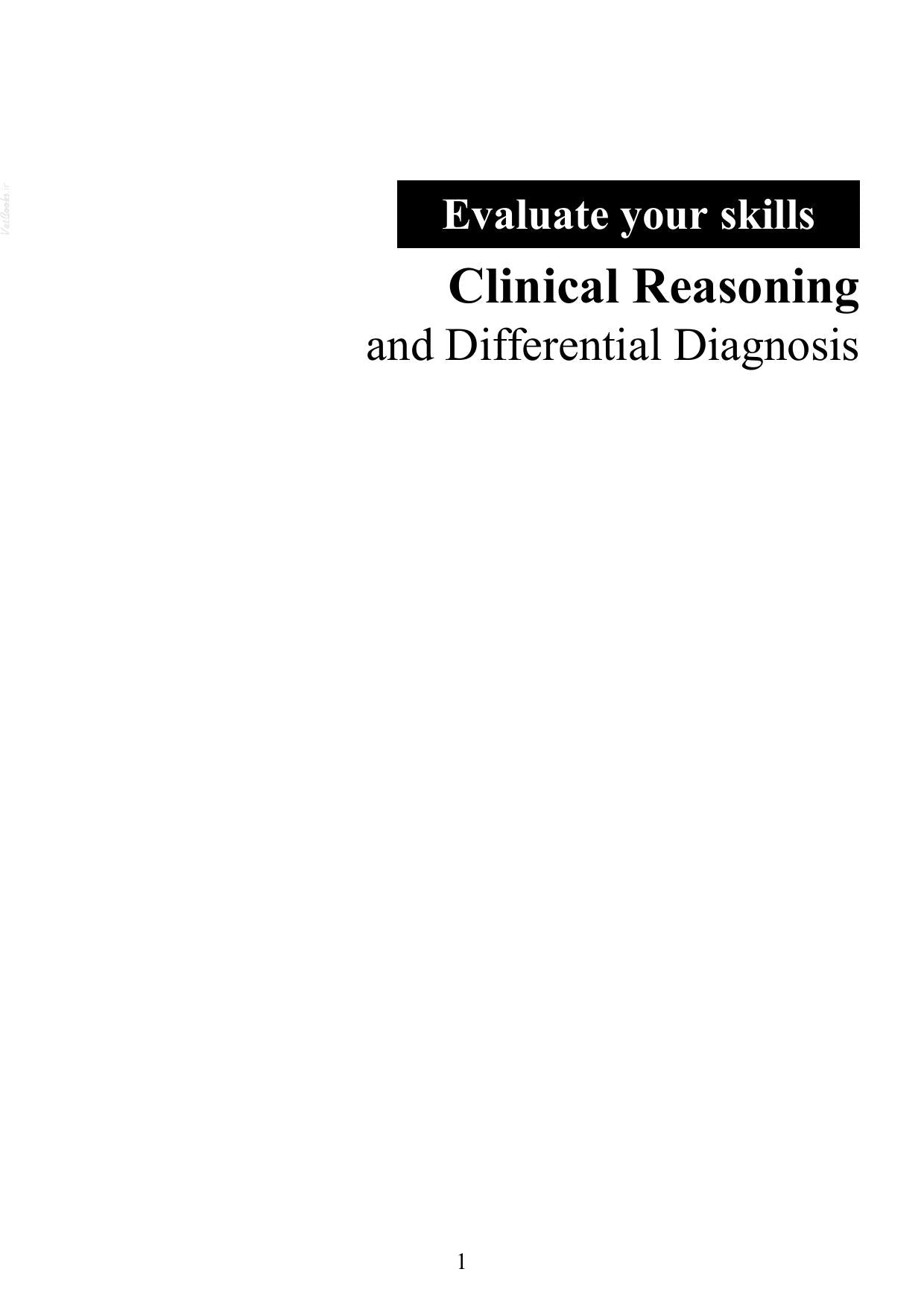 Clinical Reasoning And Differential Diagnosis Evaluate Your Skill