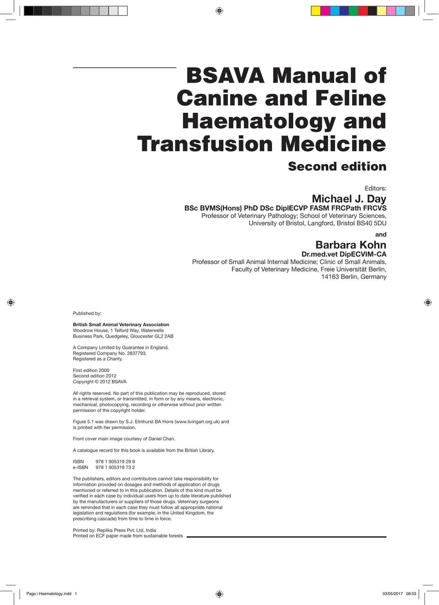 Preview page of Bsava Manual of Canine and Feline Haematology and Transfusion Medicine