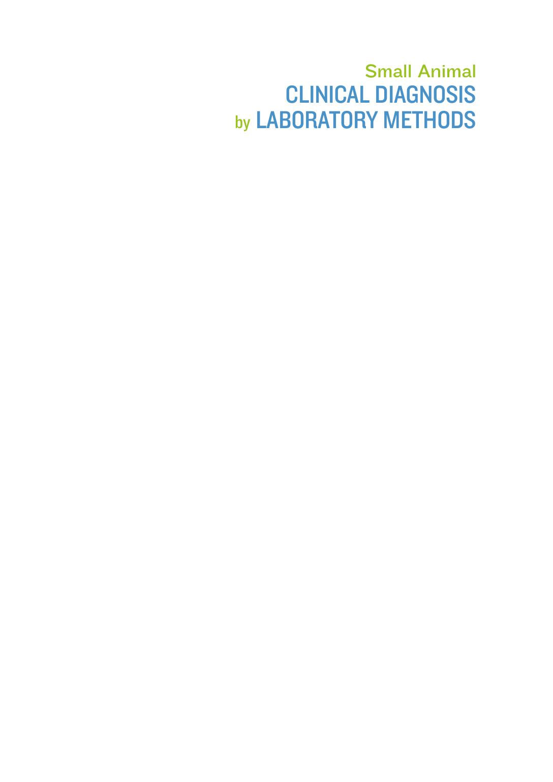 Small Animal Clinical Diagnosis By Laboratory Methods 5Th Edition