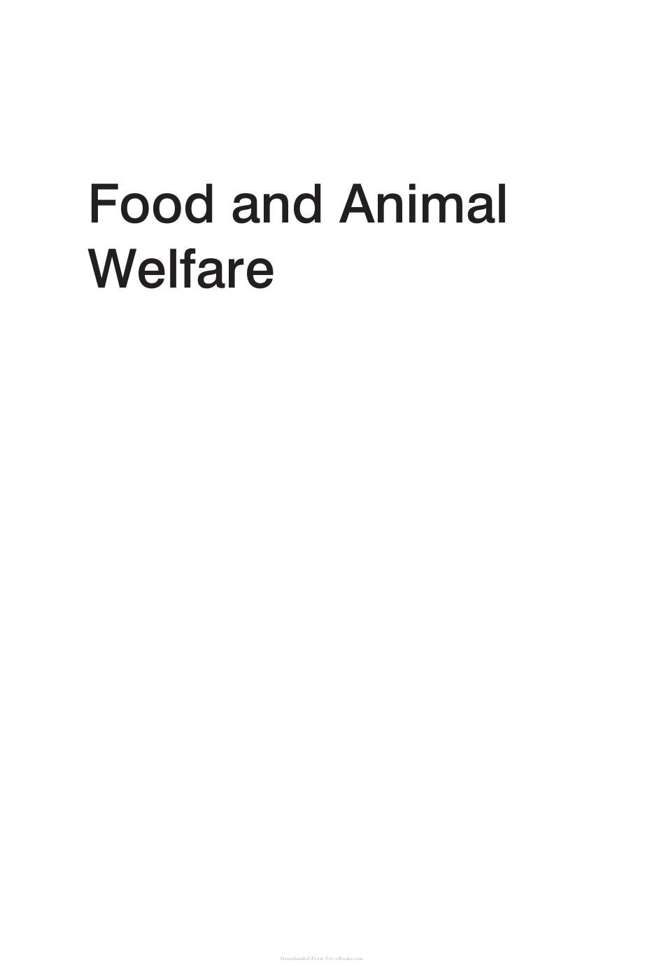 Food And Animal Welfare