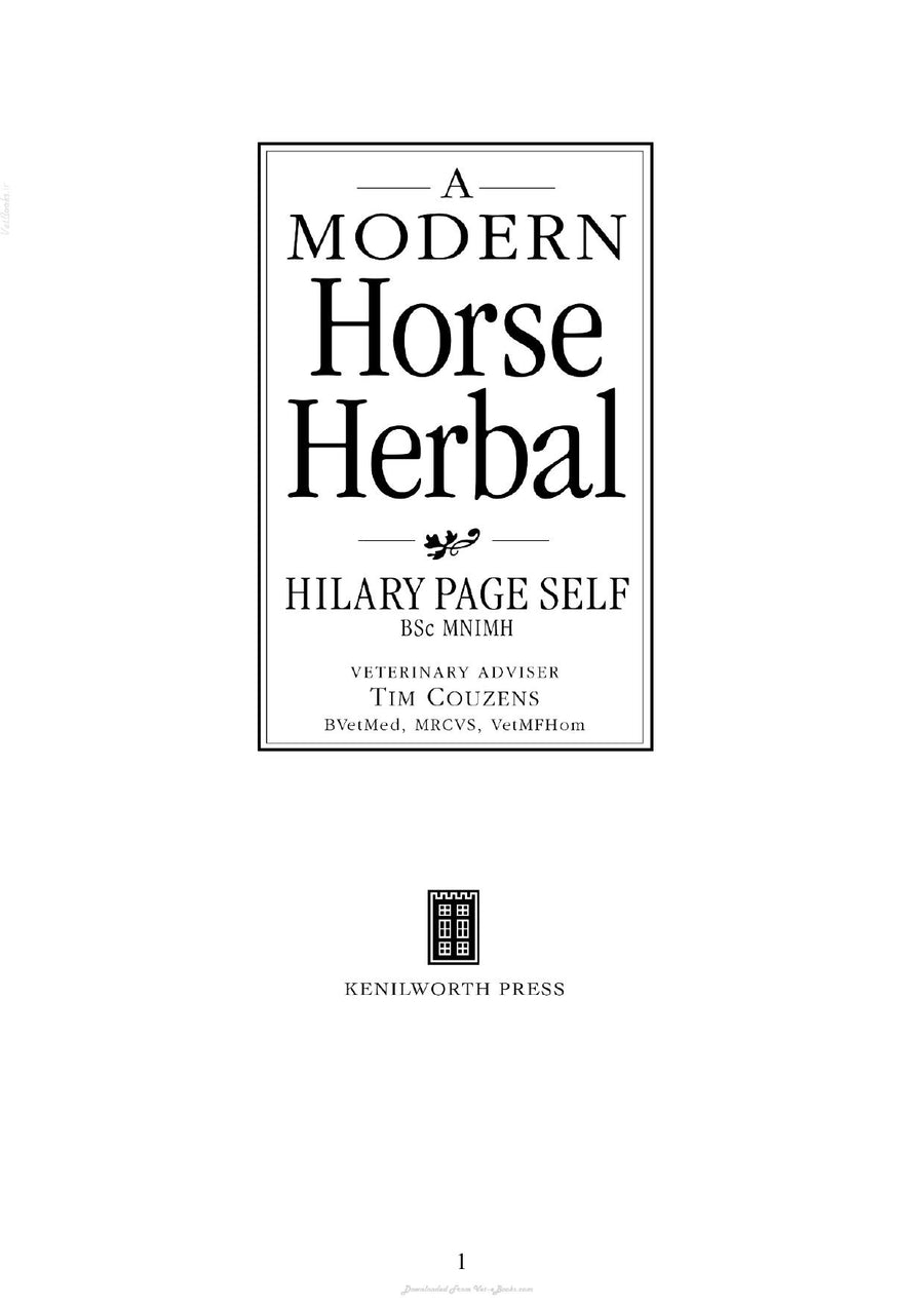 Preview page of A Modern Horse Herbal