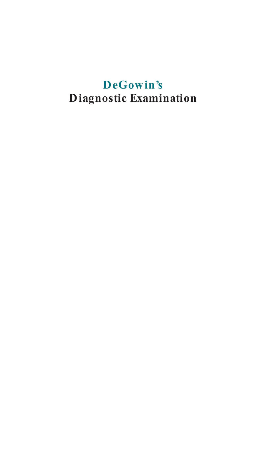 Preview page of DeGowin's Diagnostic Examination 10th Edition