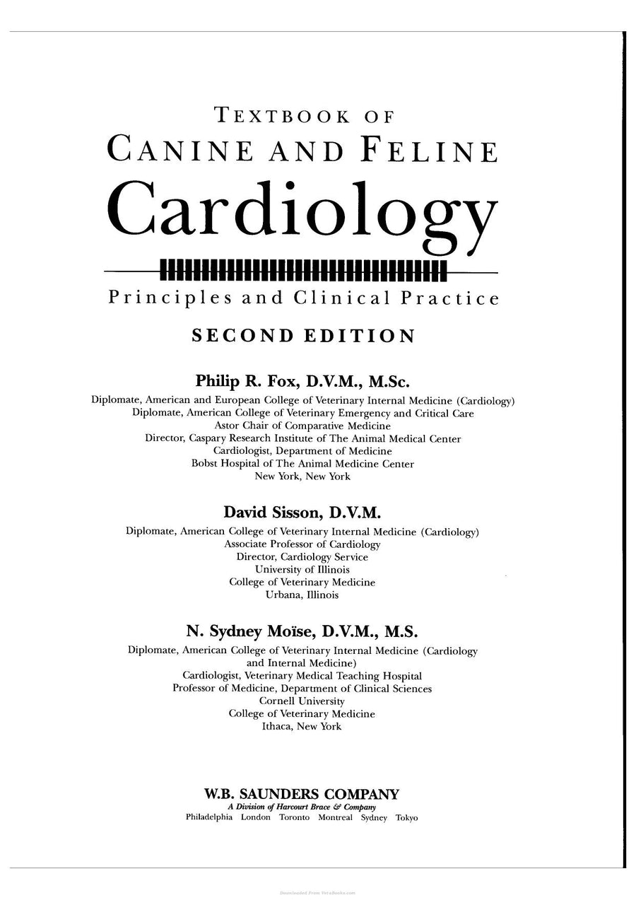 Preview page of Textbook of Canine and Feline Cardiology Principles and Clinical Practice 2nd Edition