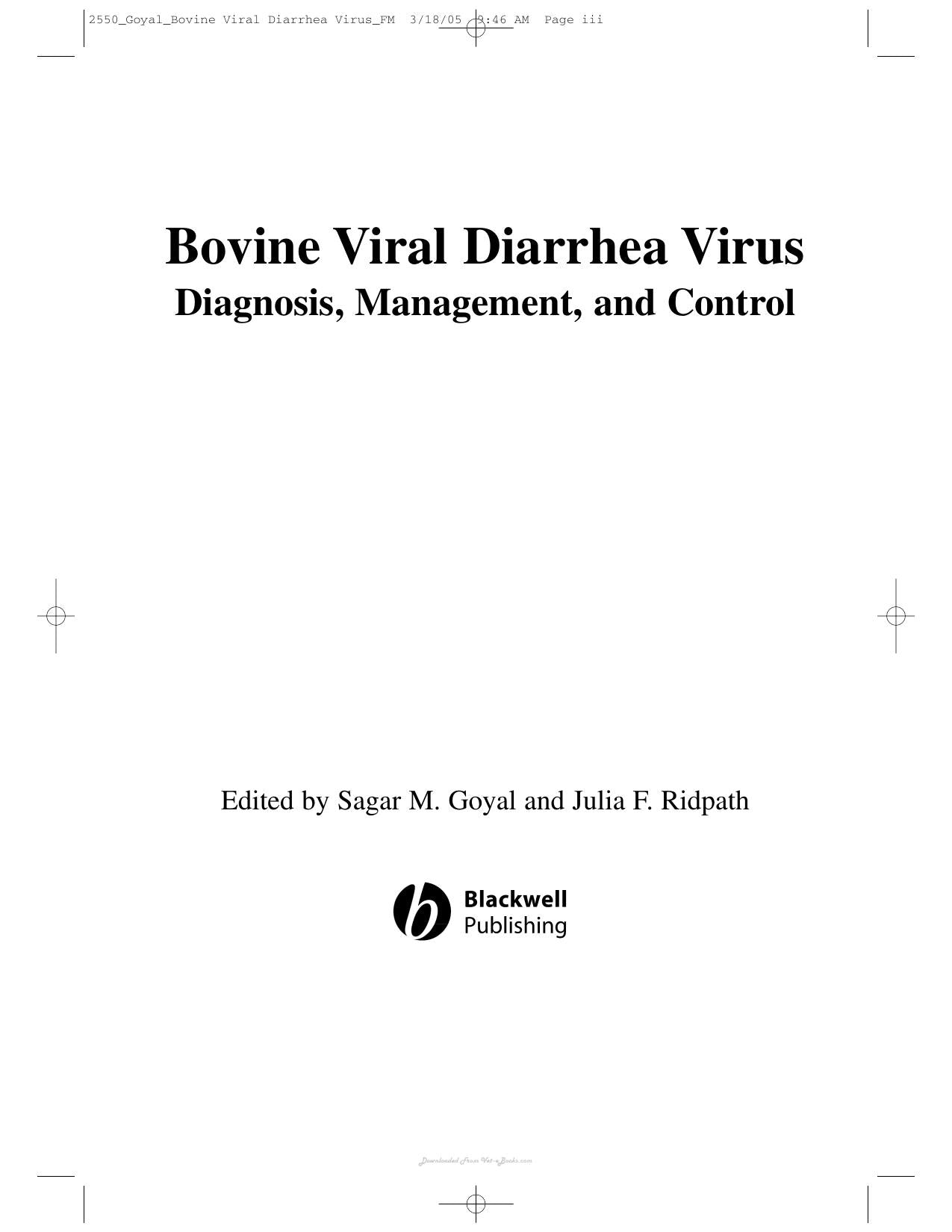 Bovine Viral Diarrhea Virus Diagnosis Management And Control