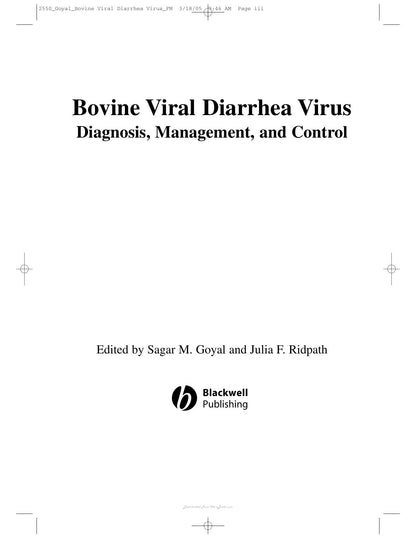 Bovine Viral Diarrhea Virus Diagnosis Management and Control