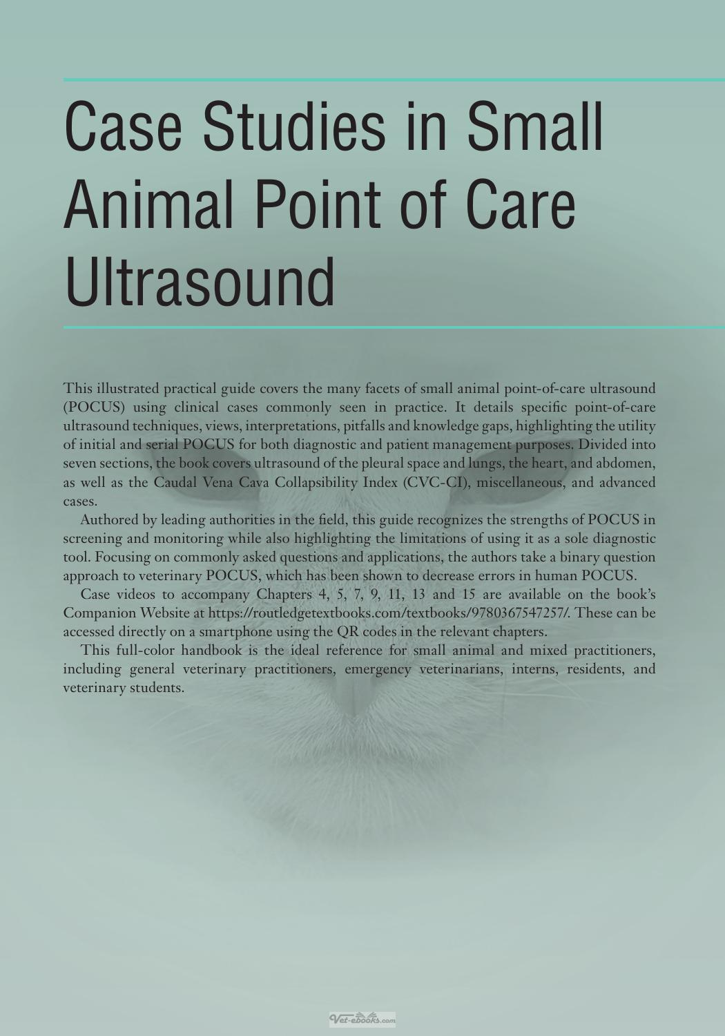 Case Studies In Small Animal Point Of Care Ultrasound A Color Handbook