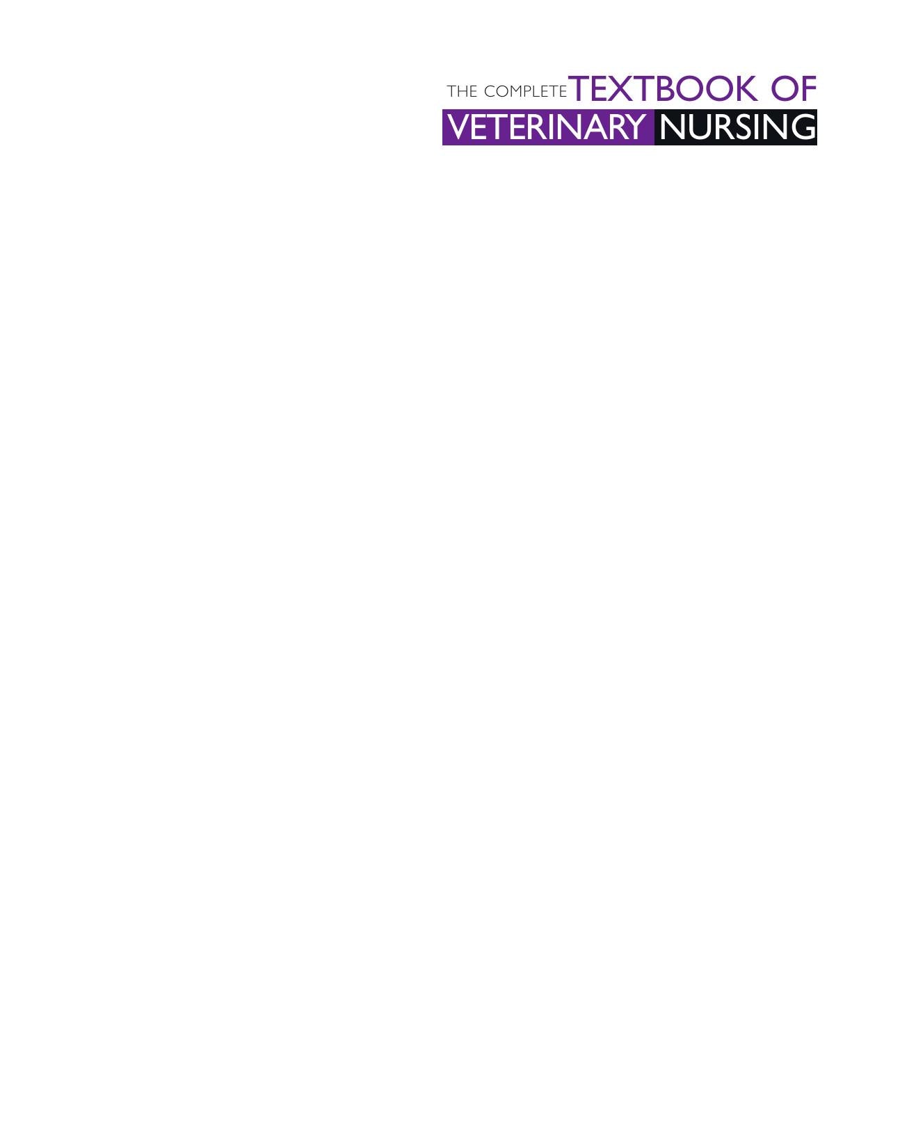 The Complete Textbook Of Veterinary Nursing 2Nd Edition