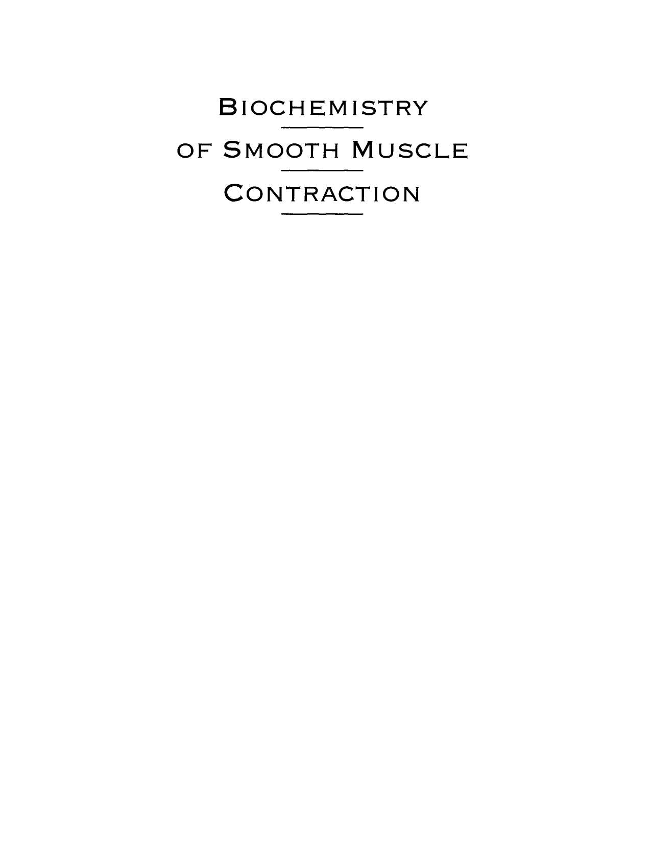 Biochemistry Of Smooth Muscle Contraction