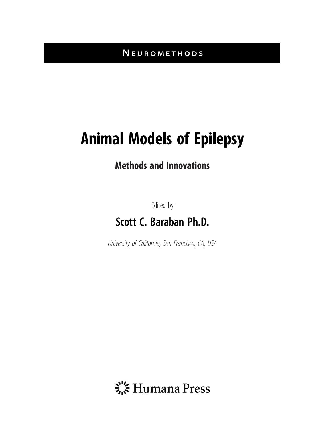 Animal Models Of Epilepsy Methods And Innovations