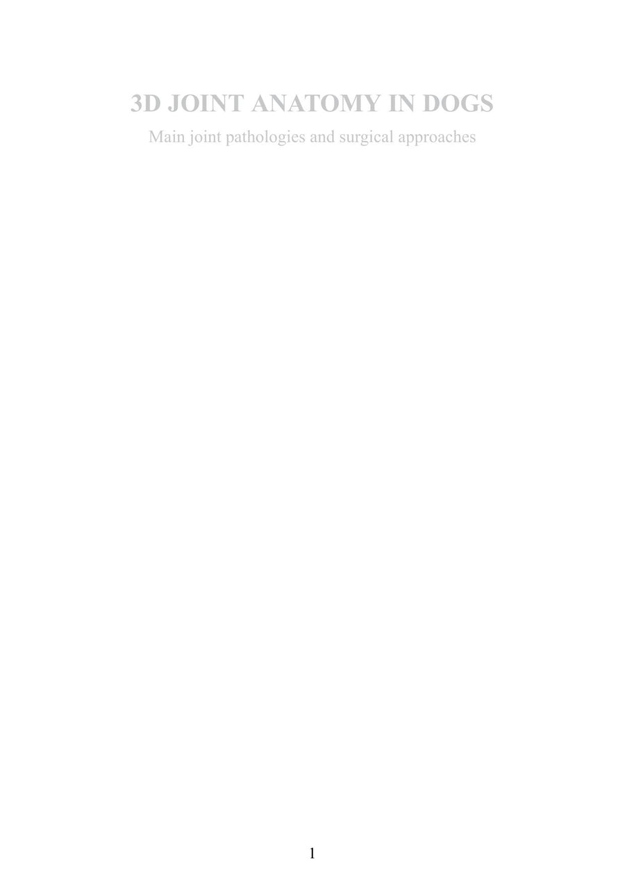 Preview page of 3D Joint Anatomy in Dogs Main Joint Pathologies and Surgical Approaches