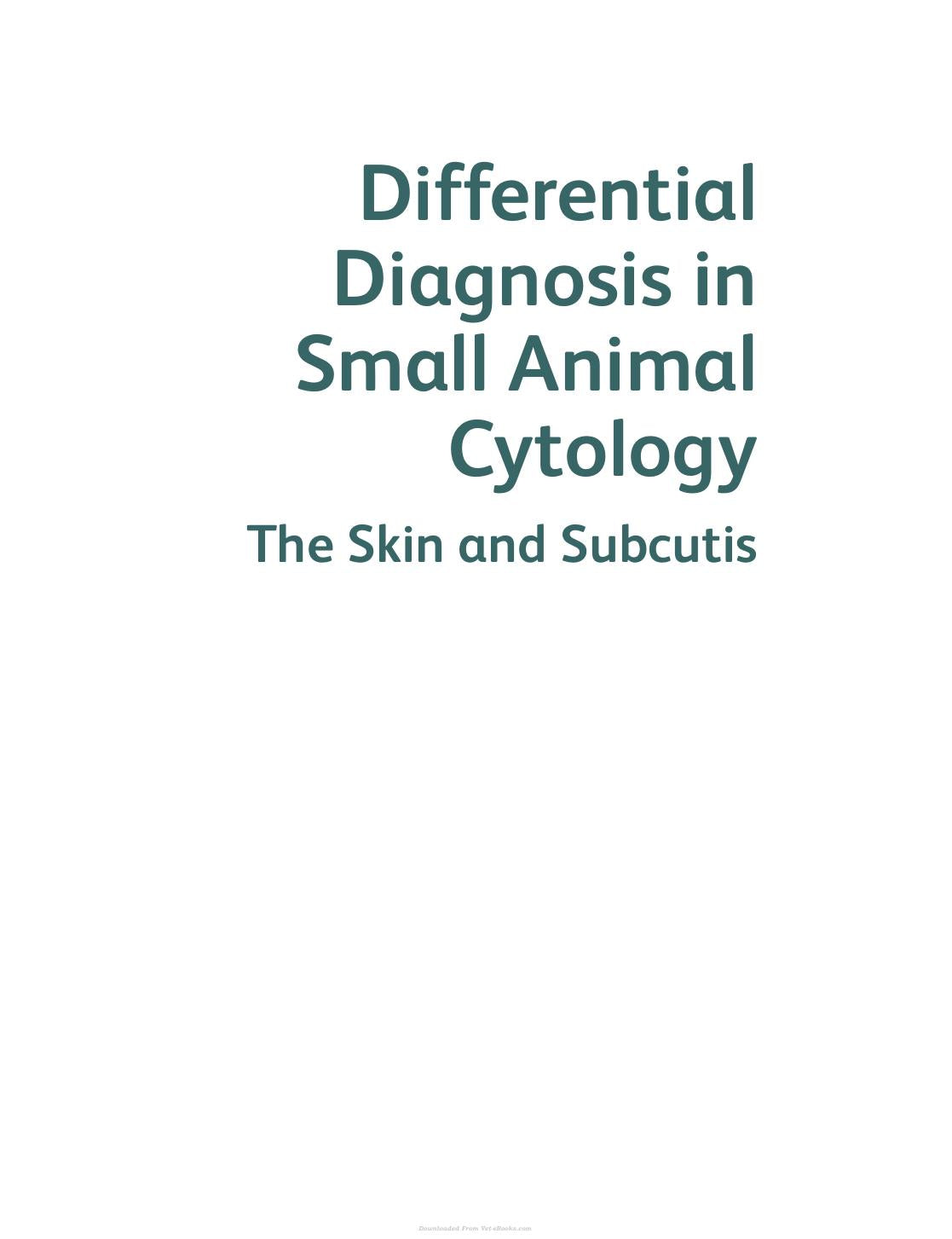 Differential Diagnosis In Small Animal Cytology