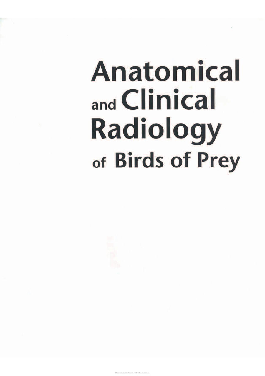 Preview page of Anatomical and Clinical Radiology of Birds of Prey