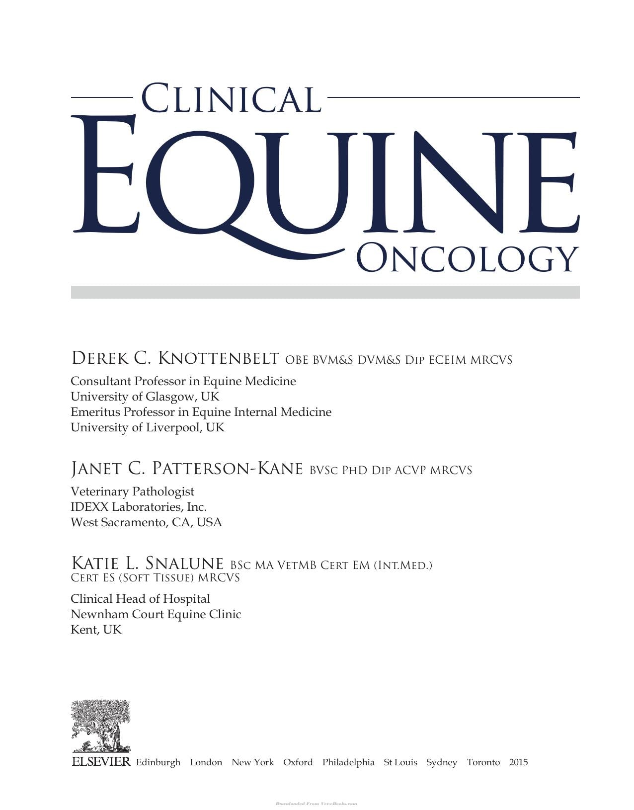 Clinical Equine Oncology