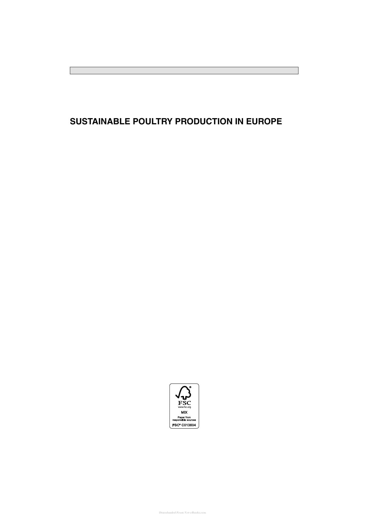 Sustainable Poultry Production In Europe