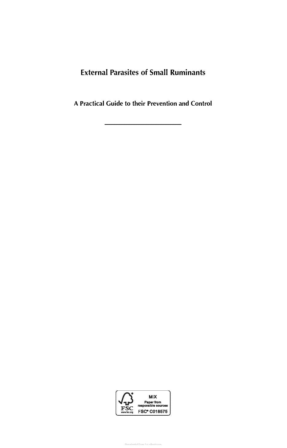 External Parasites Of Small Ruminants