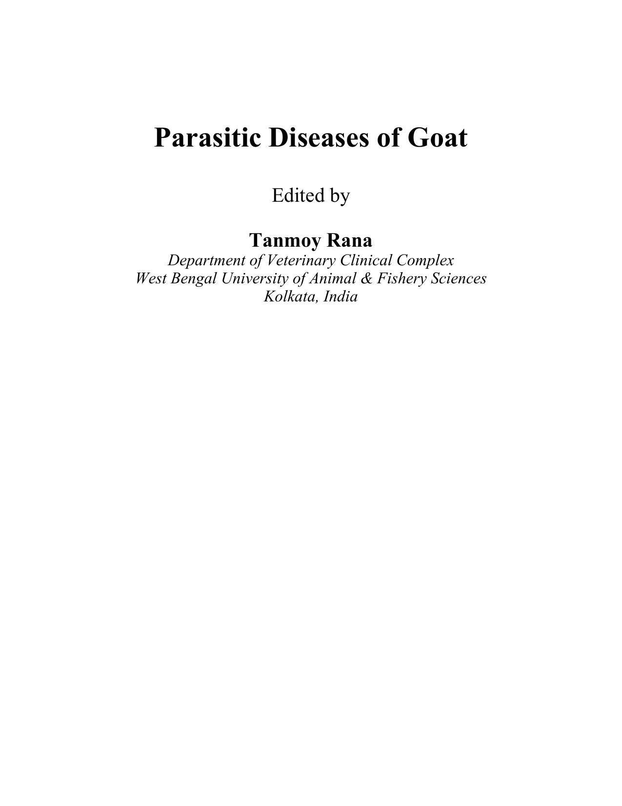 Parasitic Diseases Of Goats