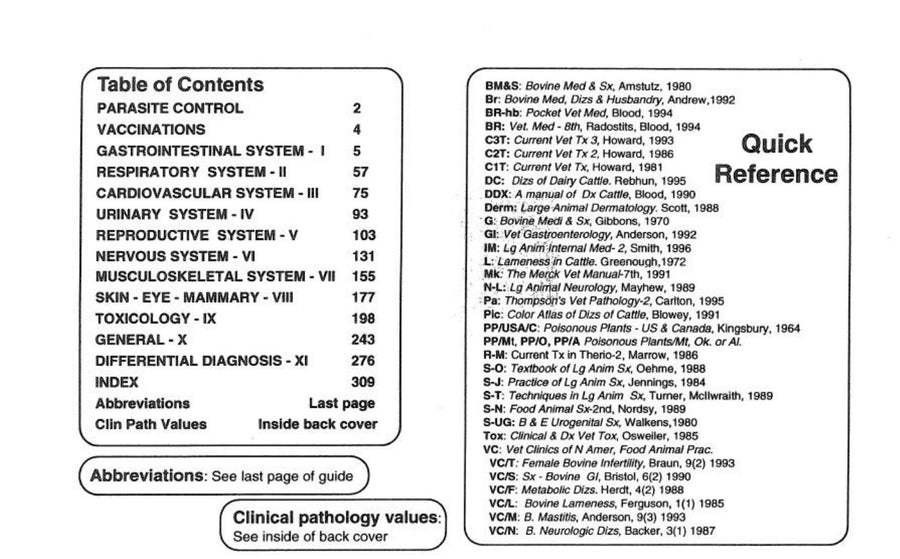 Preview page of Guide to Bovine Clinics 4th Edition