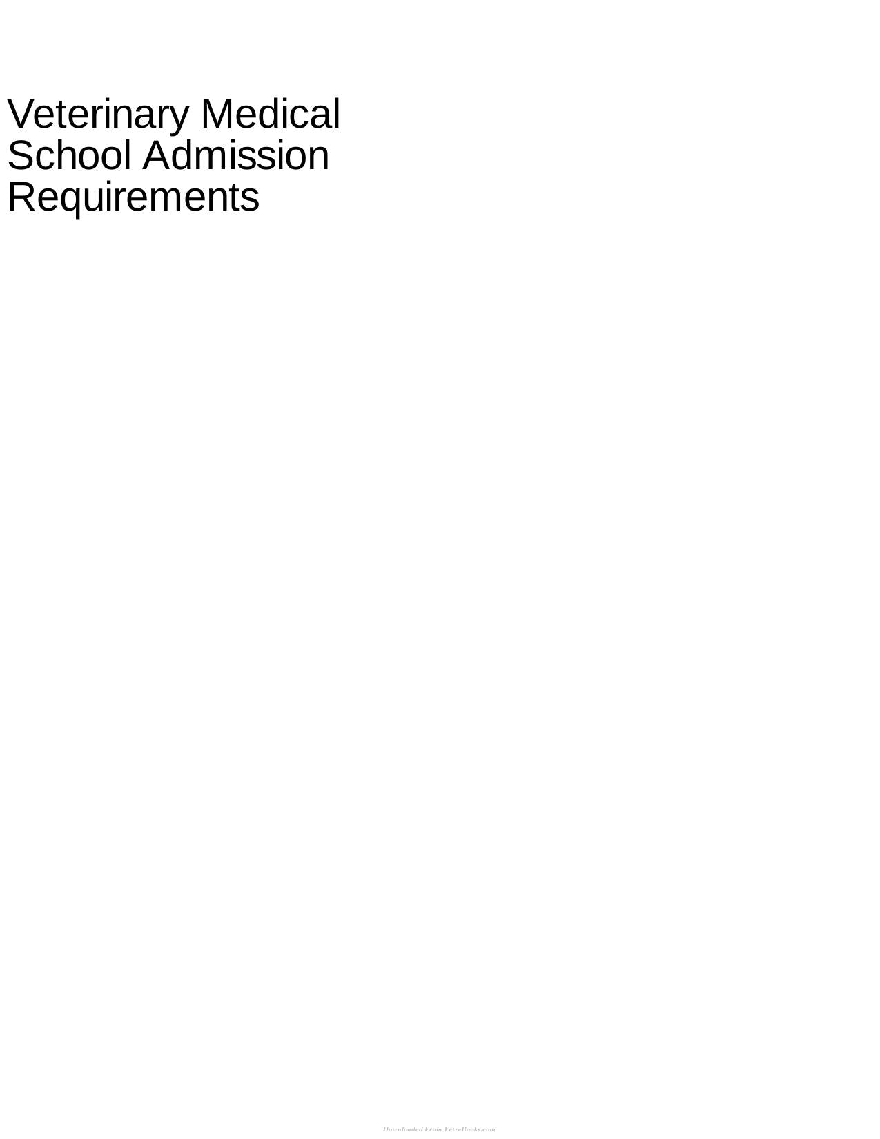 Veterinary Medical School Admission Requirements Vmsar 2018 Edition For 2019 Matriculation