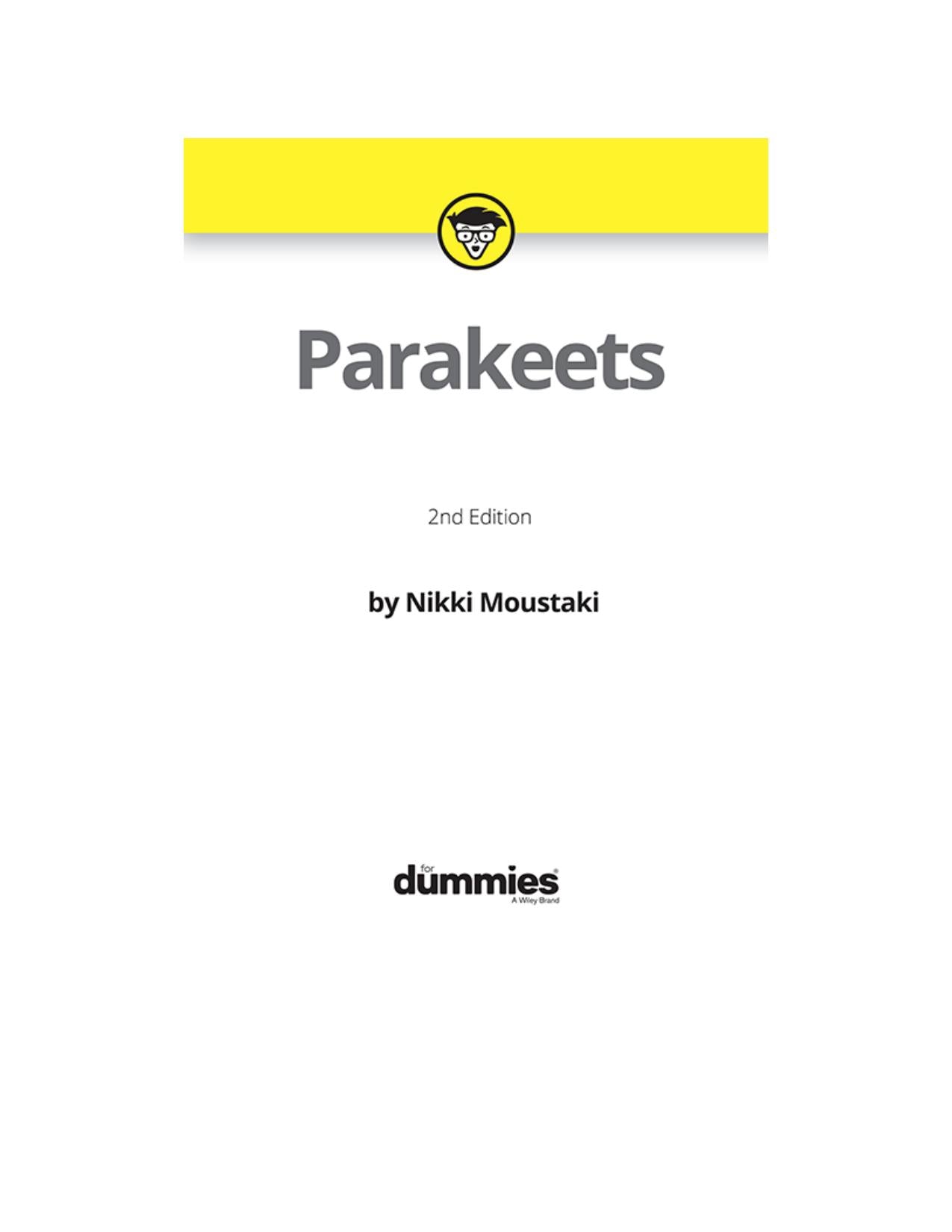 Parakeets For Dummies 2Nd Edition