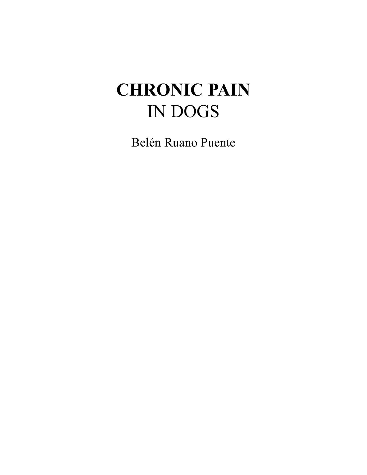 Chronic Pain In Dogs