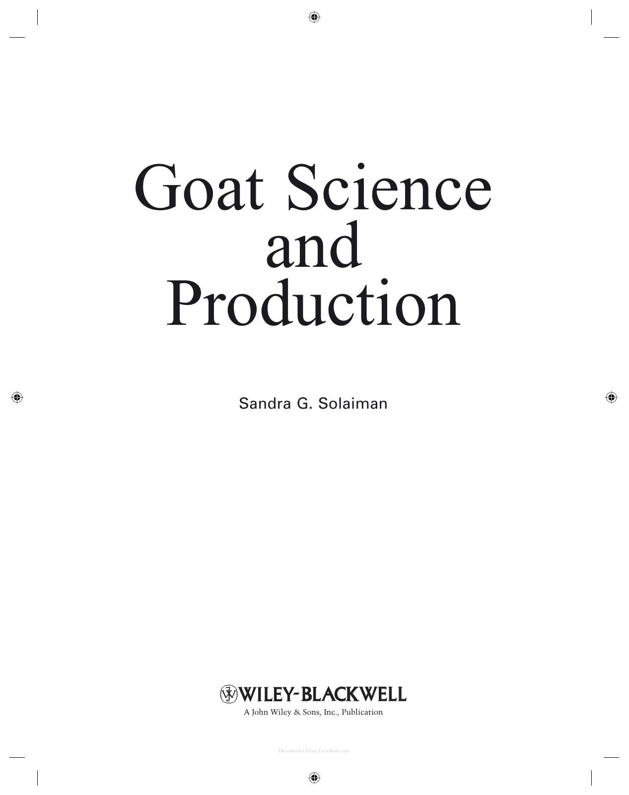 Goat Science And Production