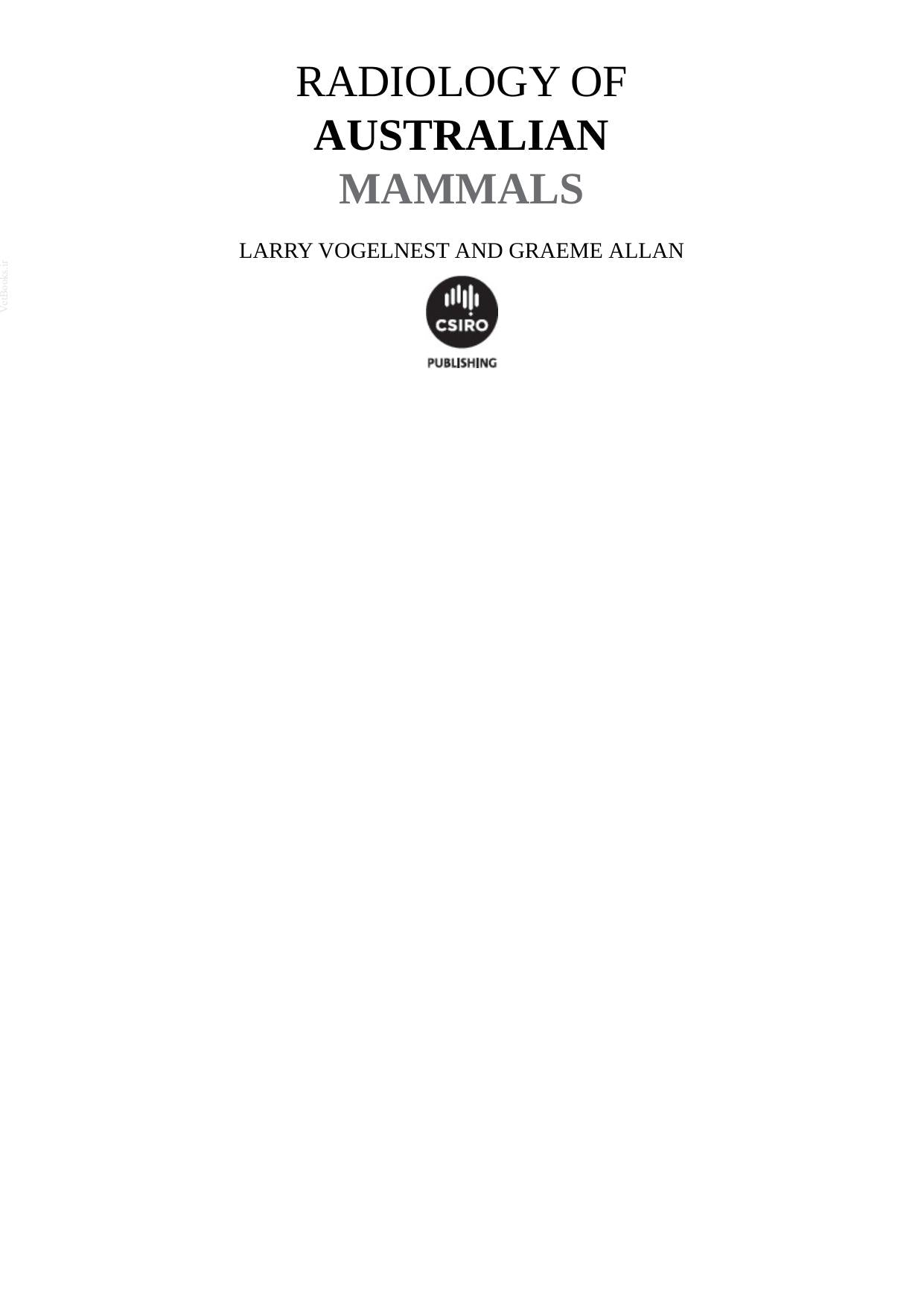 Radiology Of Australian Mammals