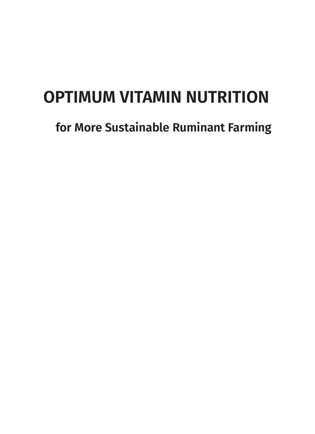 Optimum Vitamin Nutrition For More Sustainable Ruminant Farming
