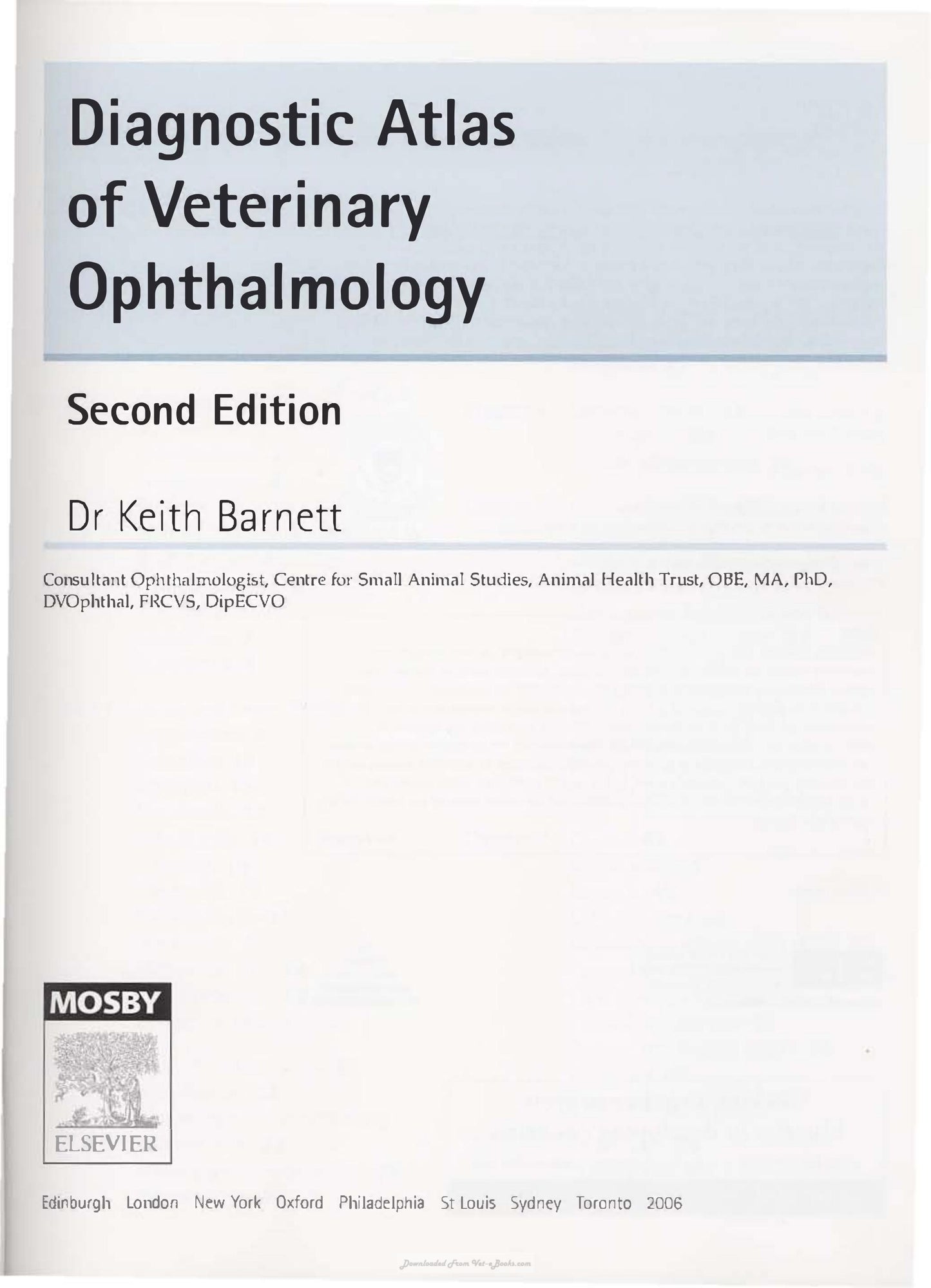Diagnostic Atlas Of Veterinary Ophthalmology