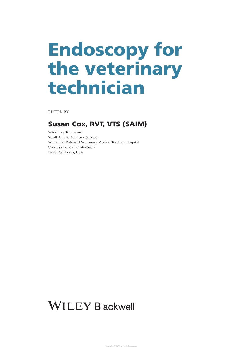 Endoscopy For The Veterinary Technician