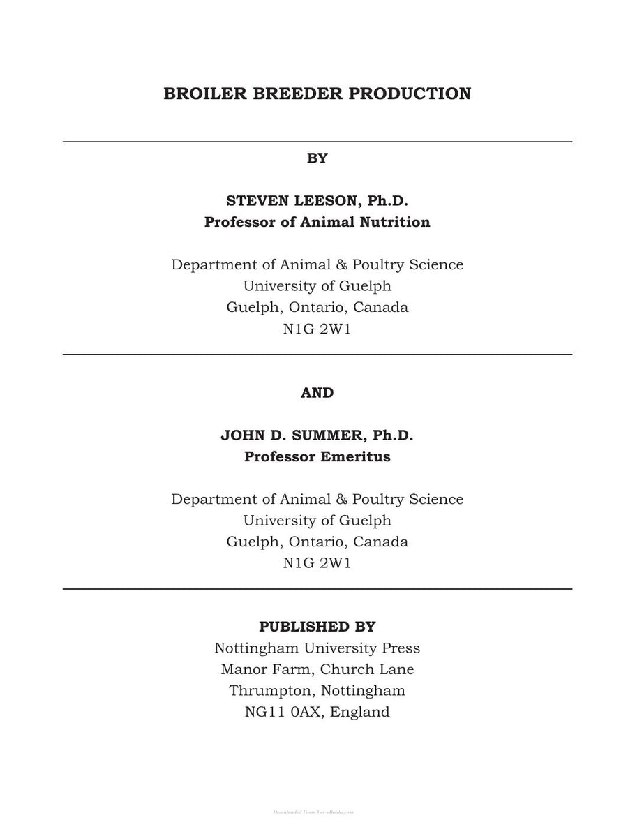 Preview page of Broiler Breeder Production