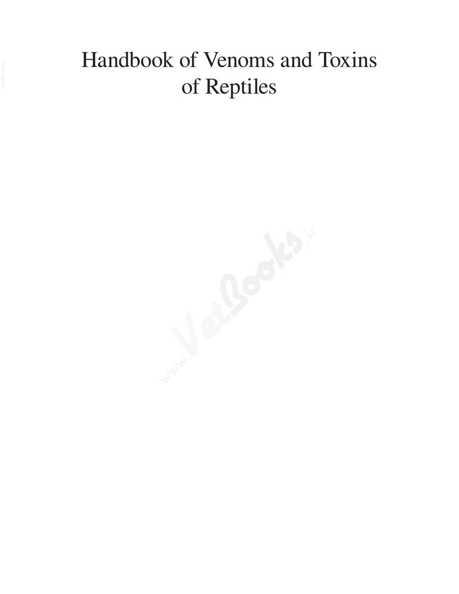 Preview page of Handbook of Venoms and Toxins of Reptiles 2nd Edition