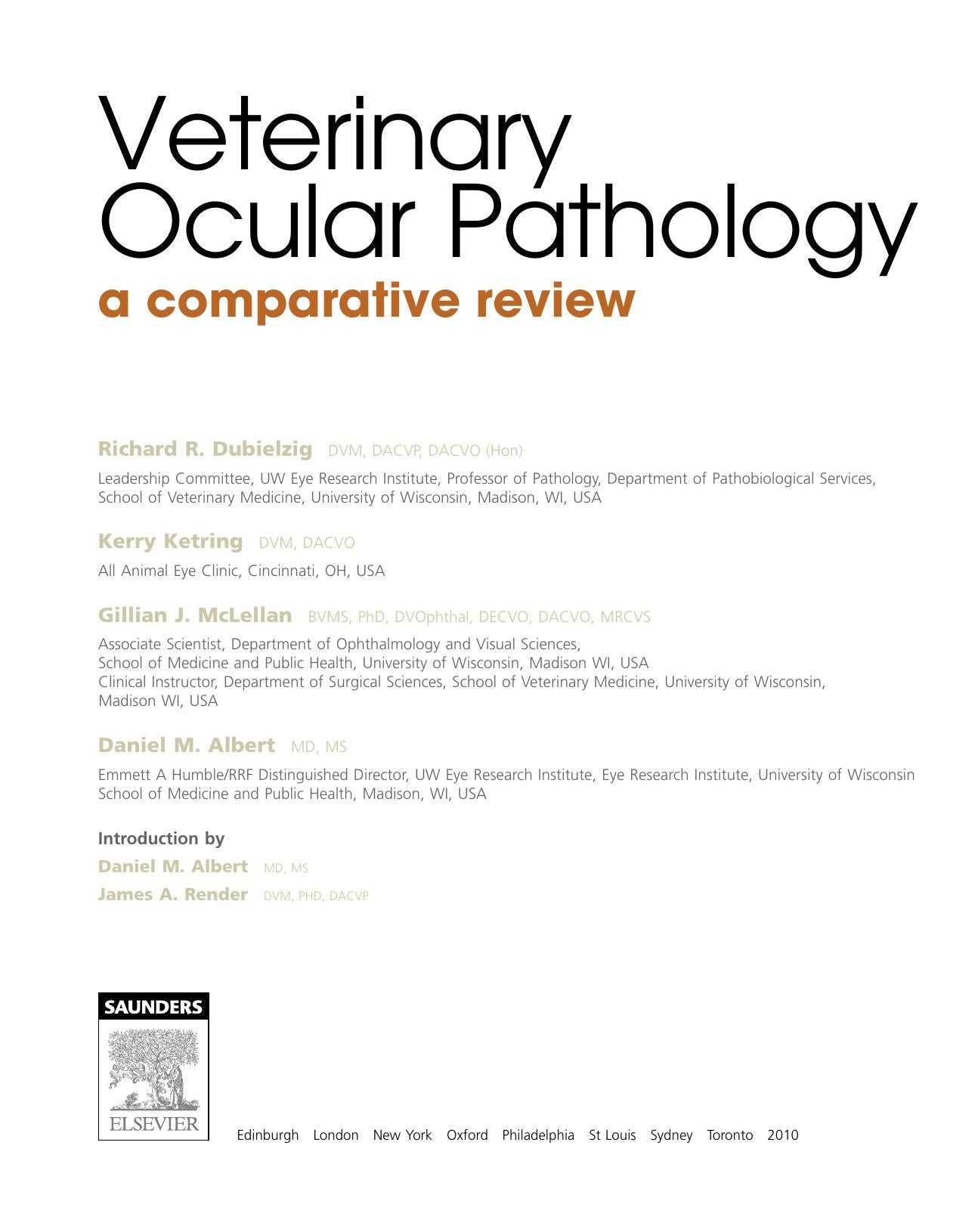 Veterinary Ocular Pathology A Comparative Review