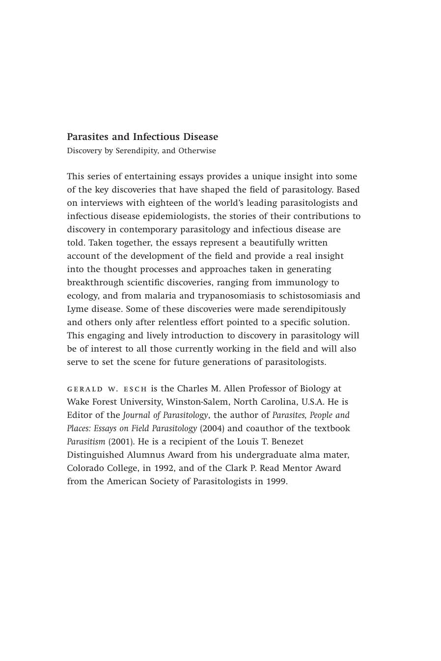 Parasites And Infectious Disease