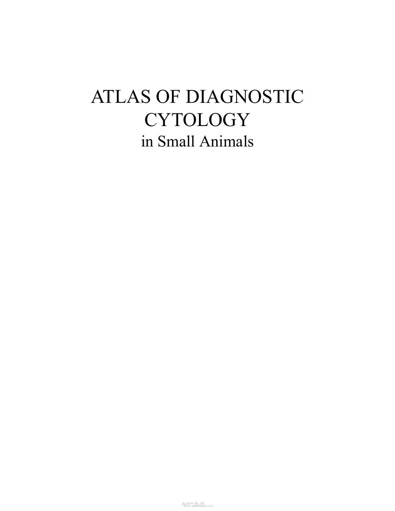 Atlas Of Diagnostic Cytology In Small Animals