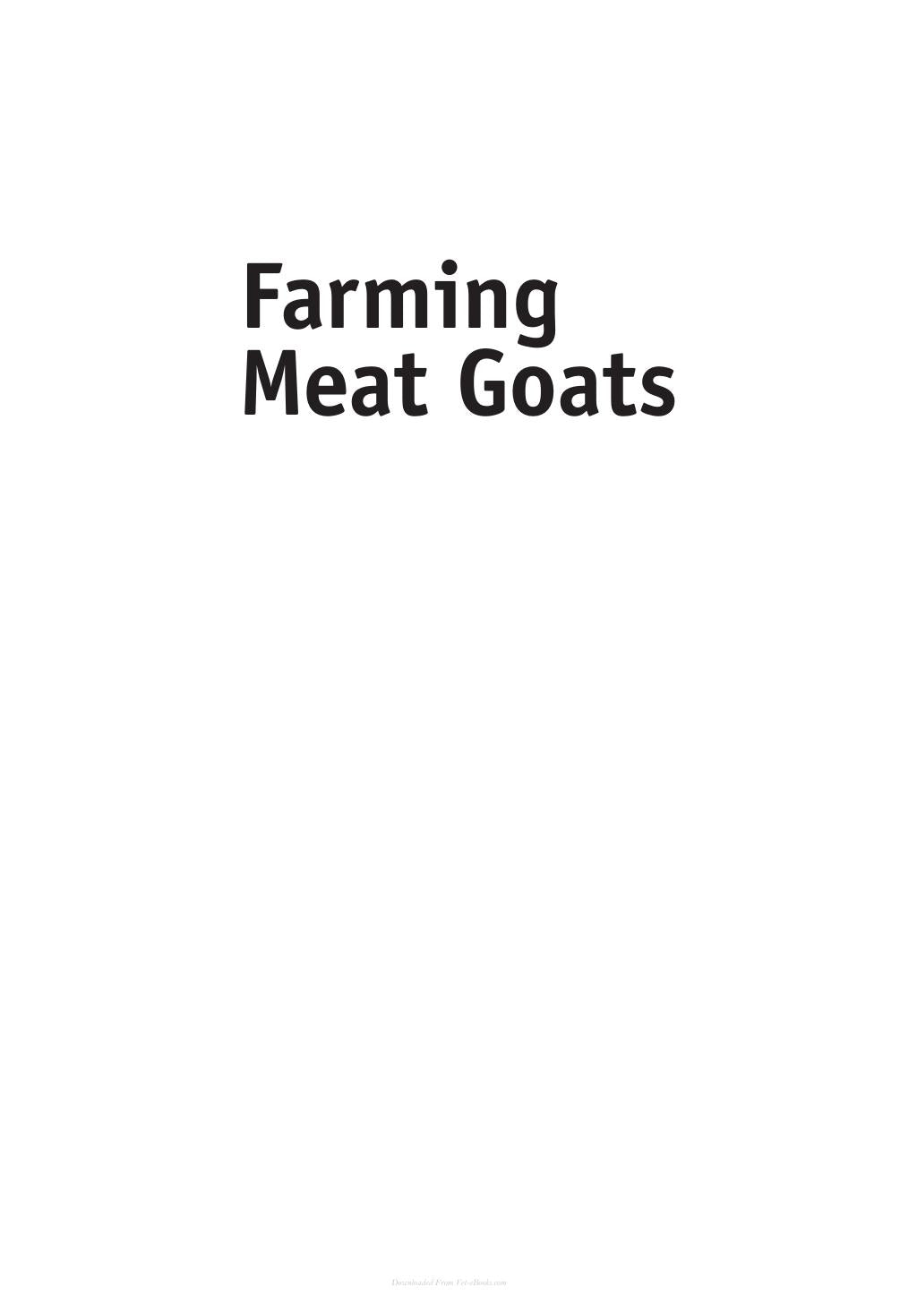 Farming Meat Goats Breeding Production And Marketing 2Nd Edition