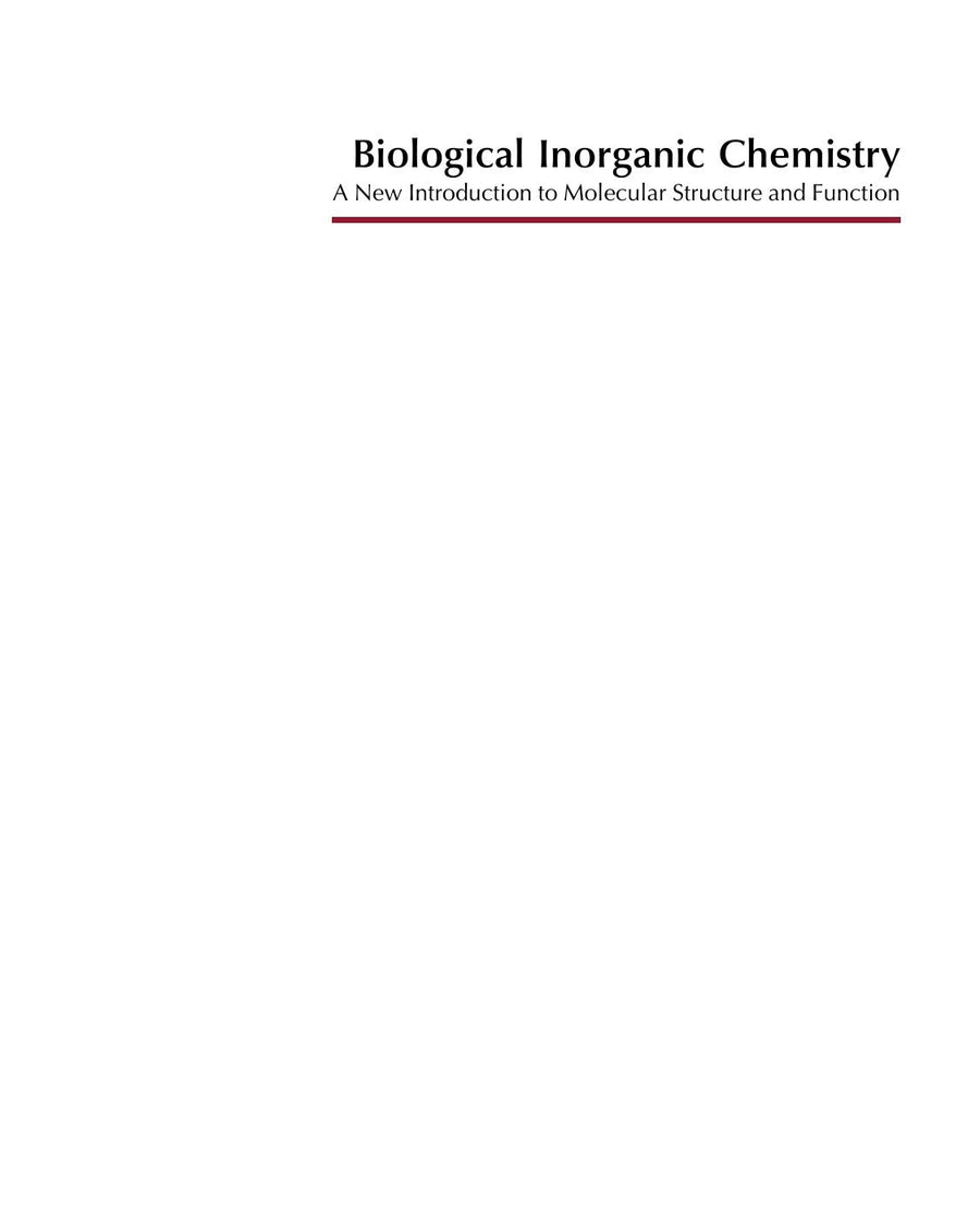 Preview page of Biological Inorganic Chemistry a New Introduction to Molecular Structure and Function 2nd Edition