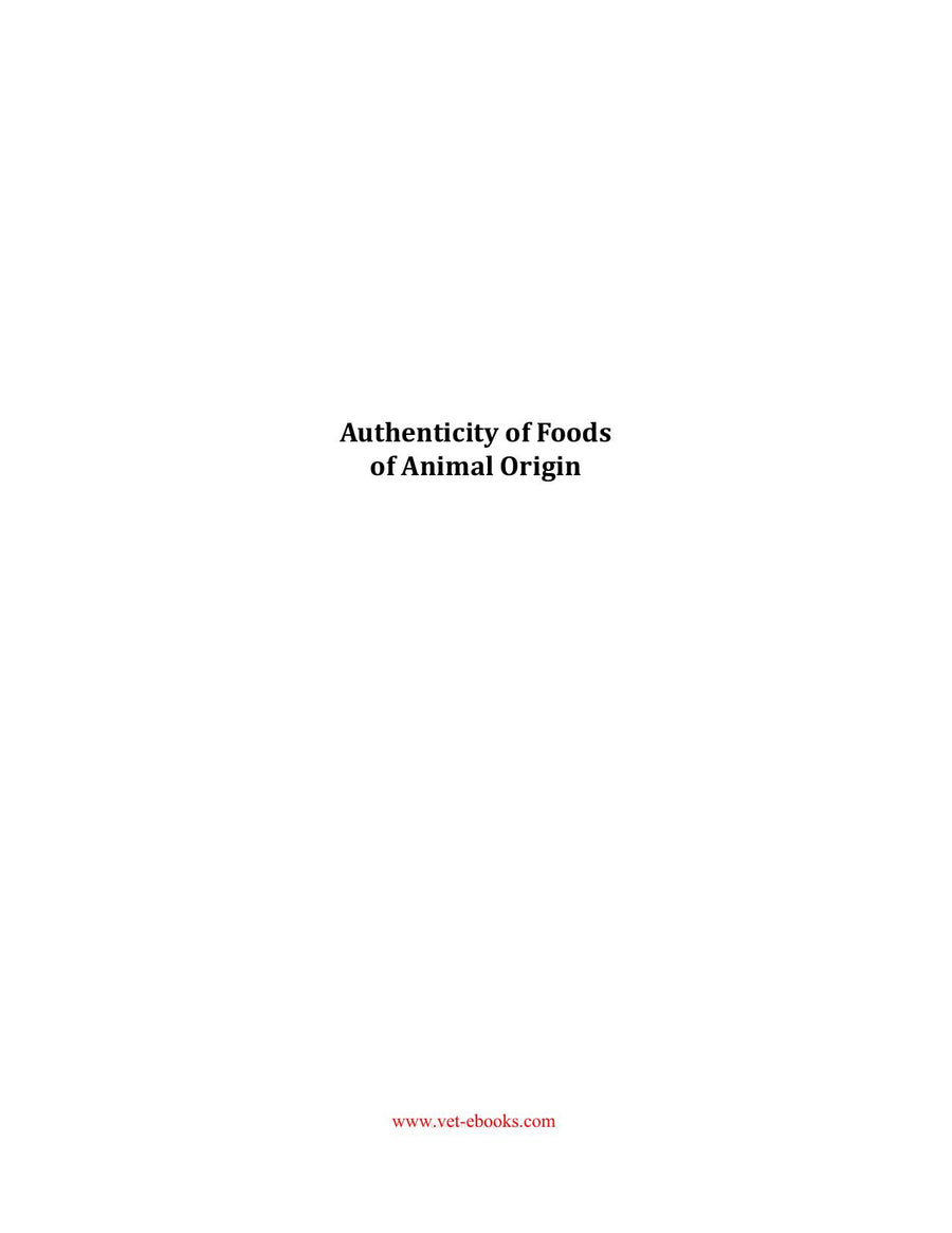 Preview page of Authenticity of Foods of Animal Origin