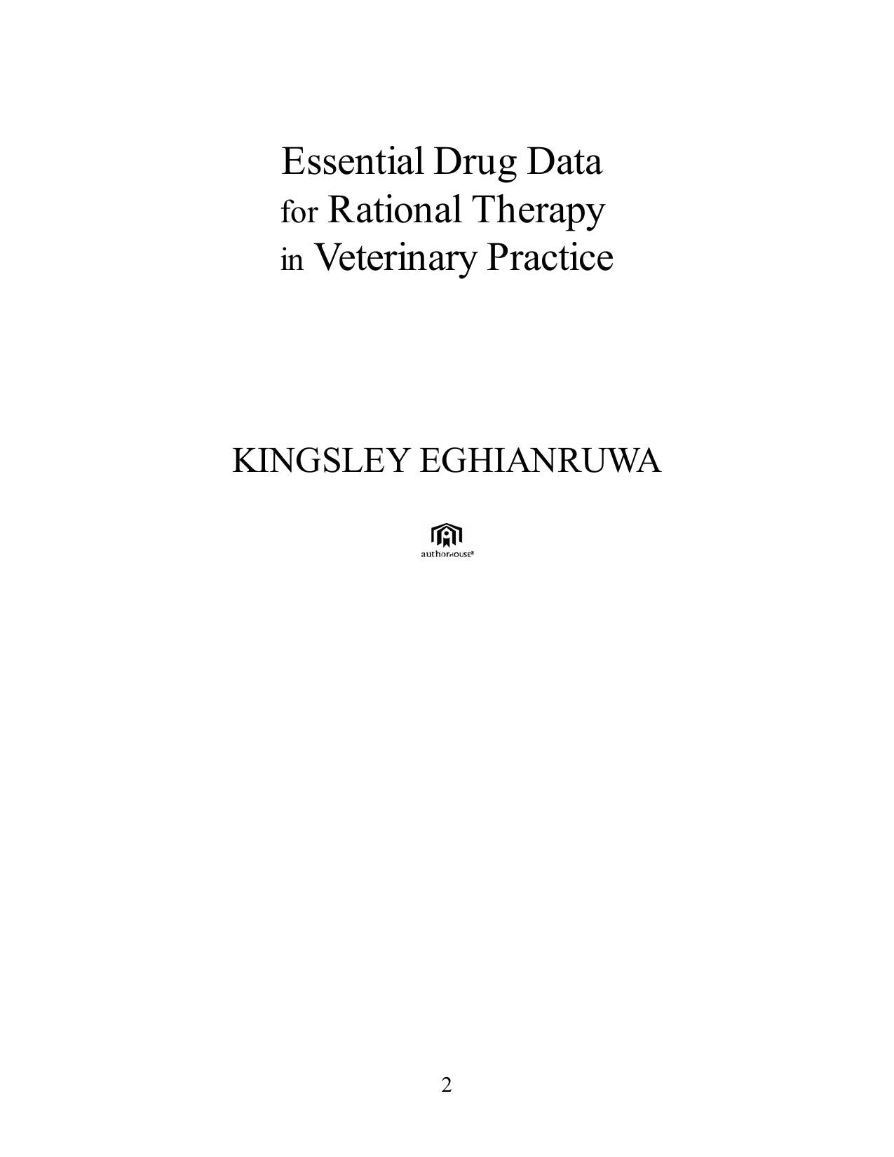 Essential Drug Data For Rational Therapy In Veterinary Practice