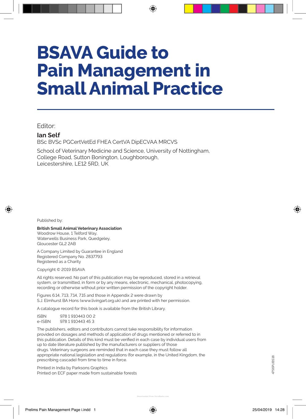 BSAVA Guide to Pain Management in Small Animal Practice