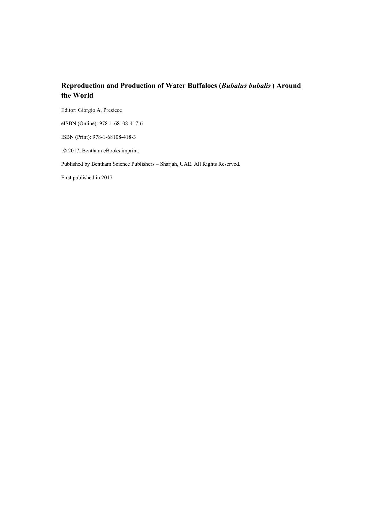 The Buffalo Bubalus Bubalis Production And Research