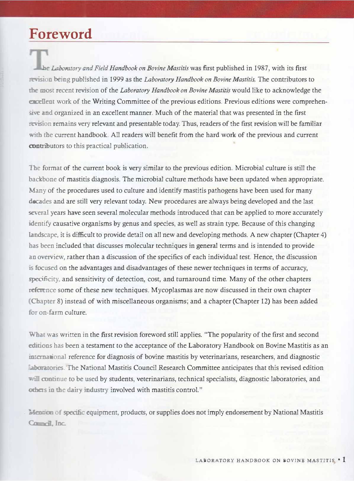Laboratory Handbook On Bovine Mastitis 3Rd Edition