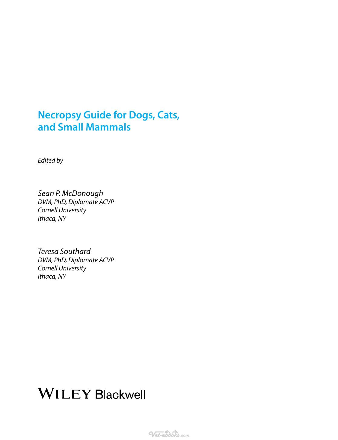 Necropsy Guide For Dogs Cats And Small Mammals
