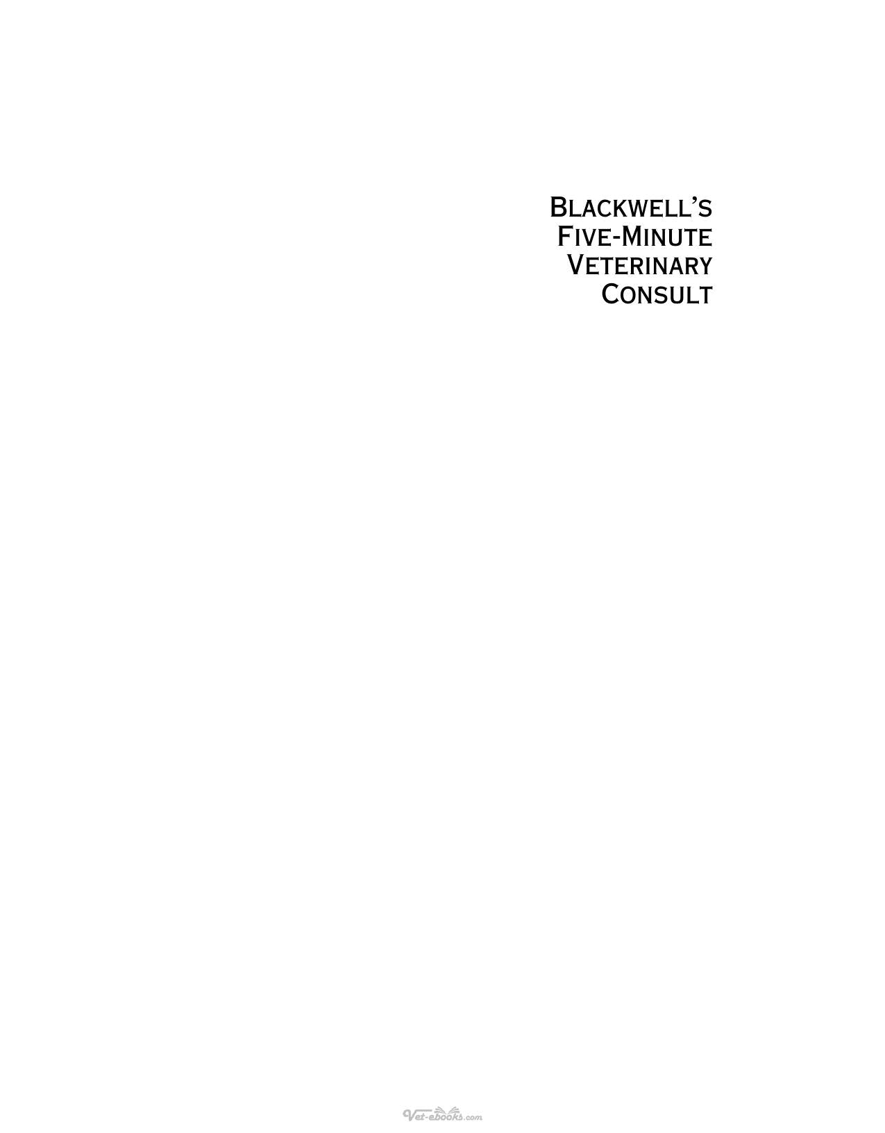 Blackwells Five Minute Veterinary Consult Avian