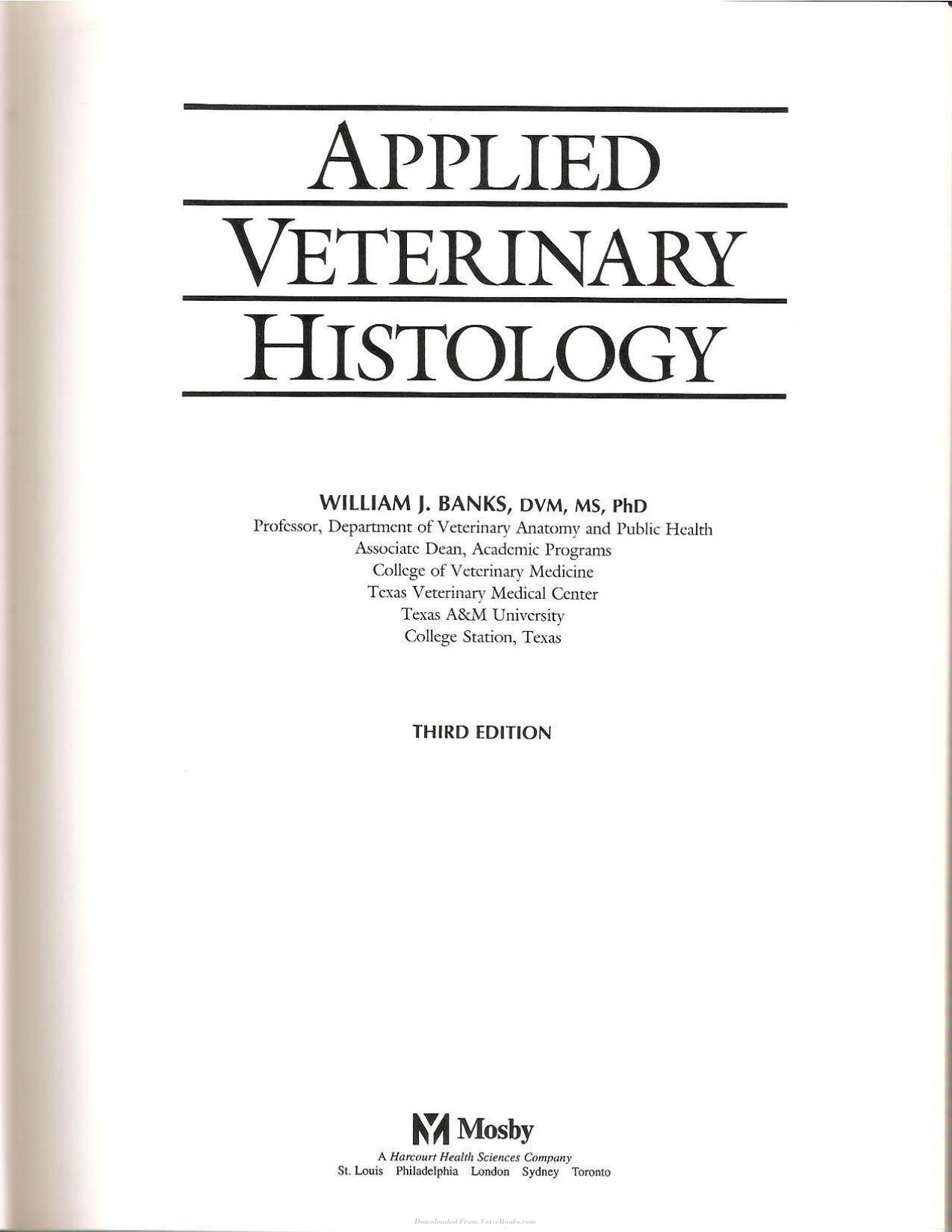 Applied Veterinary Histology 3Rd Edition