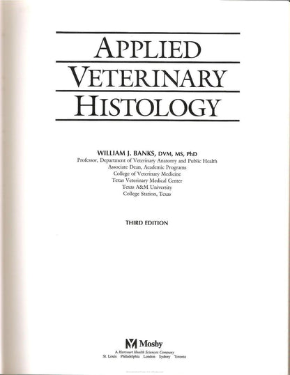 Applied Veterinary Histology 3rd Edition