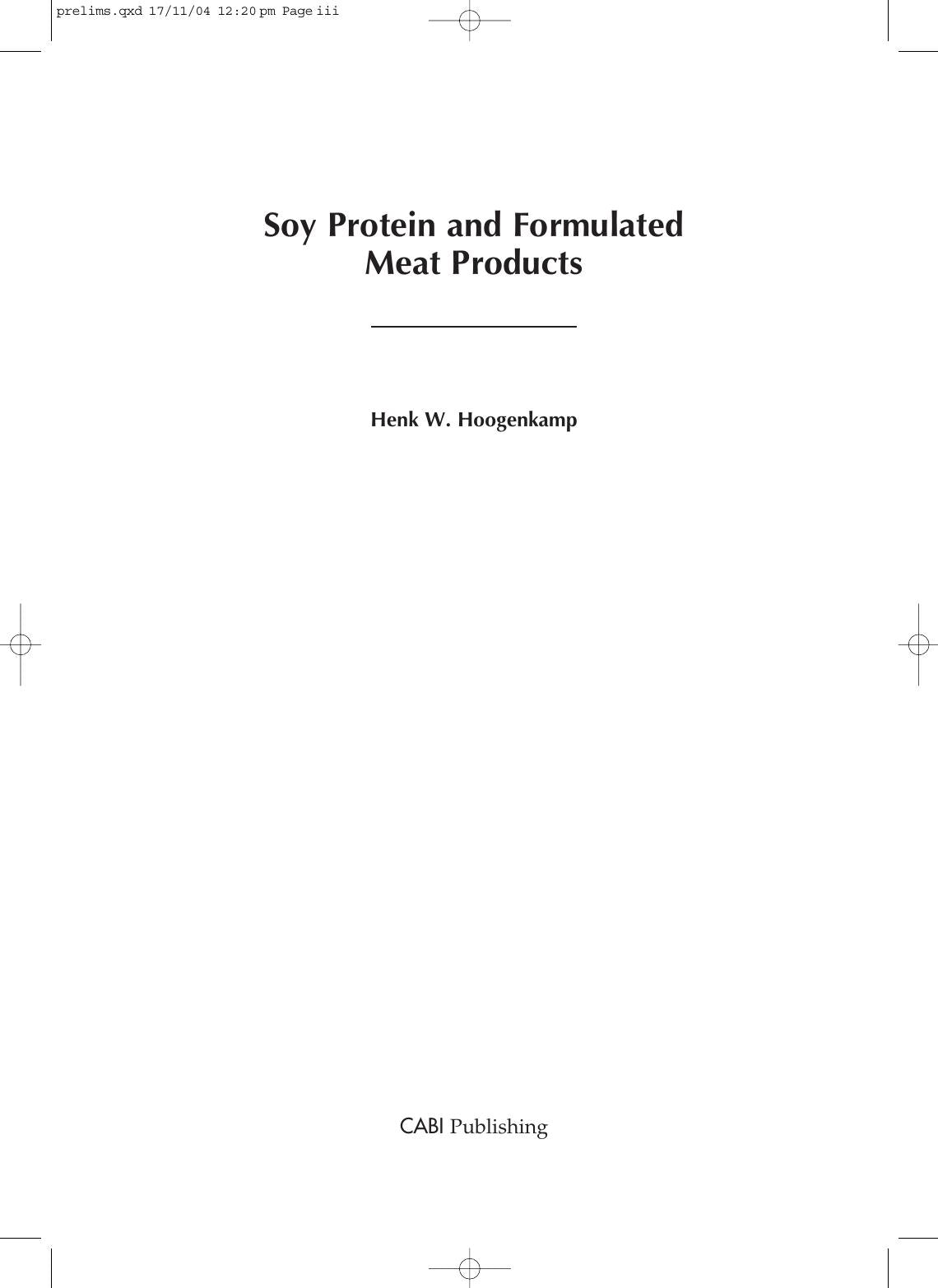 Soy Protein And Formulated Meat Products