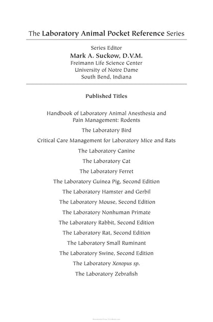 Handbook of Laboratory Animal Anesthesia and Pain Management Rodents