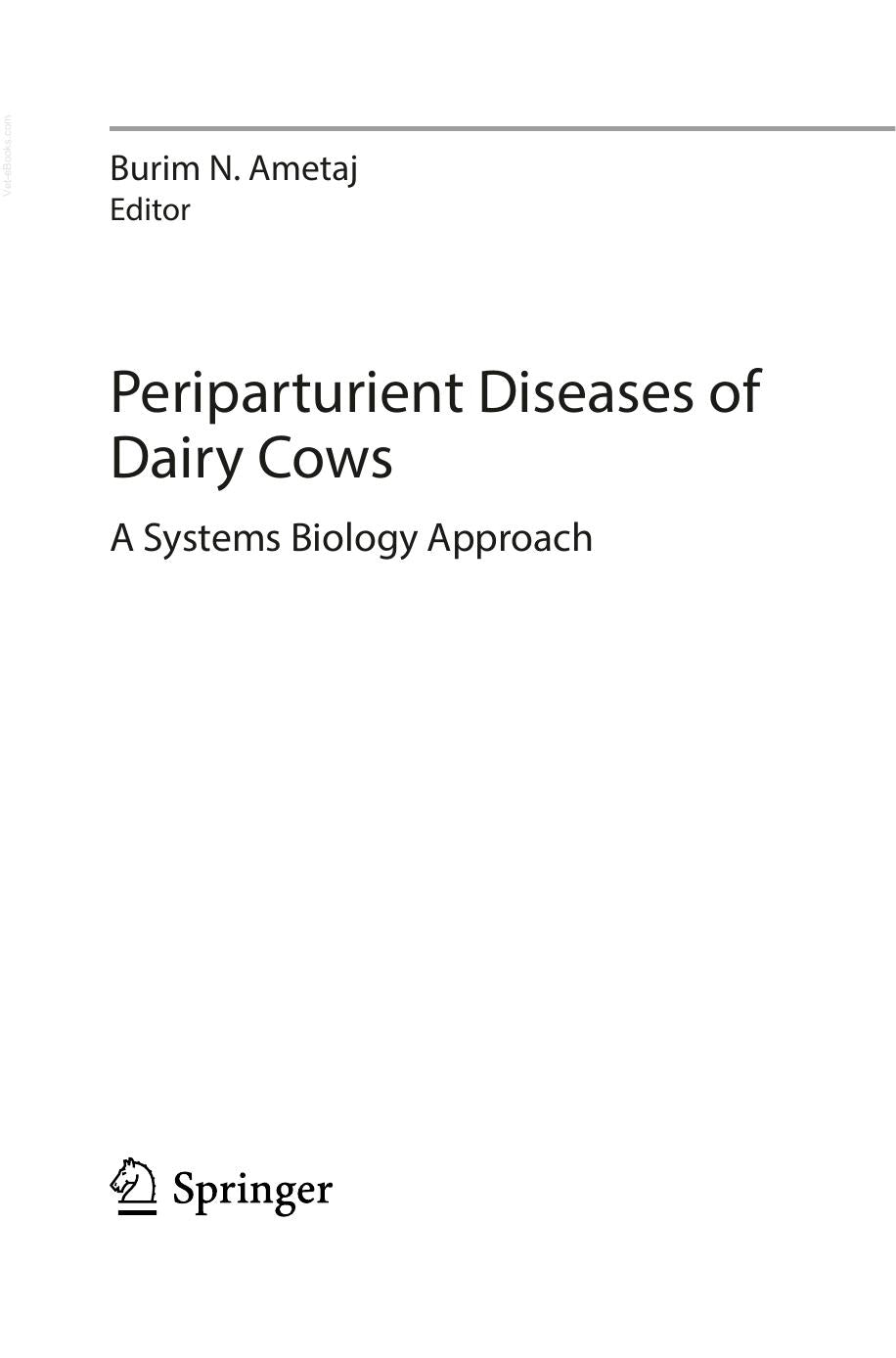 Periparturient Diseases Of Dairy Cows A Systems Biology Approach