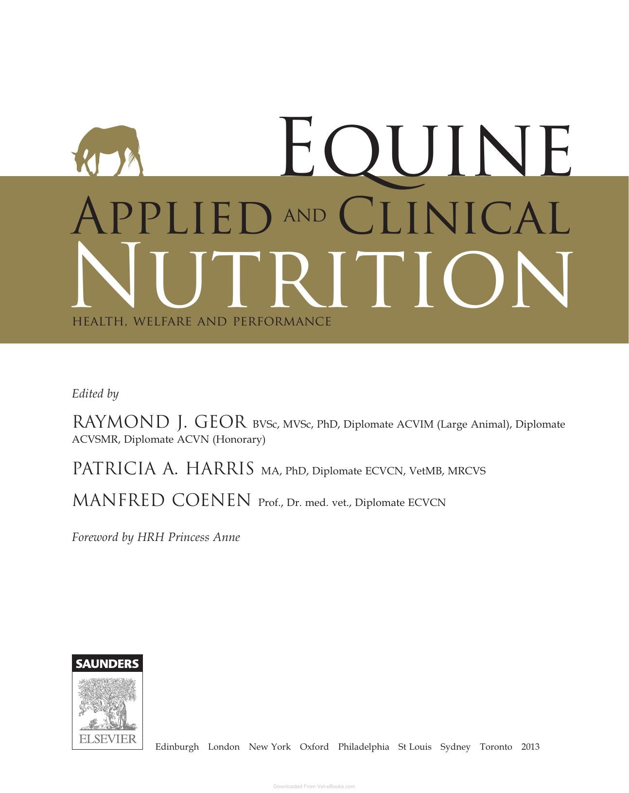 Equine Applied And Clinical Nutrition