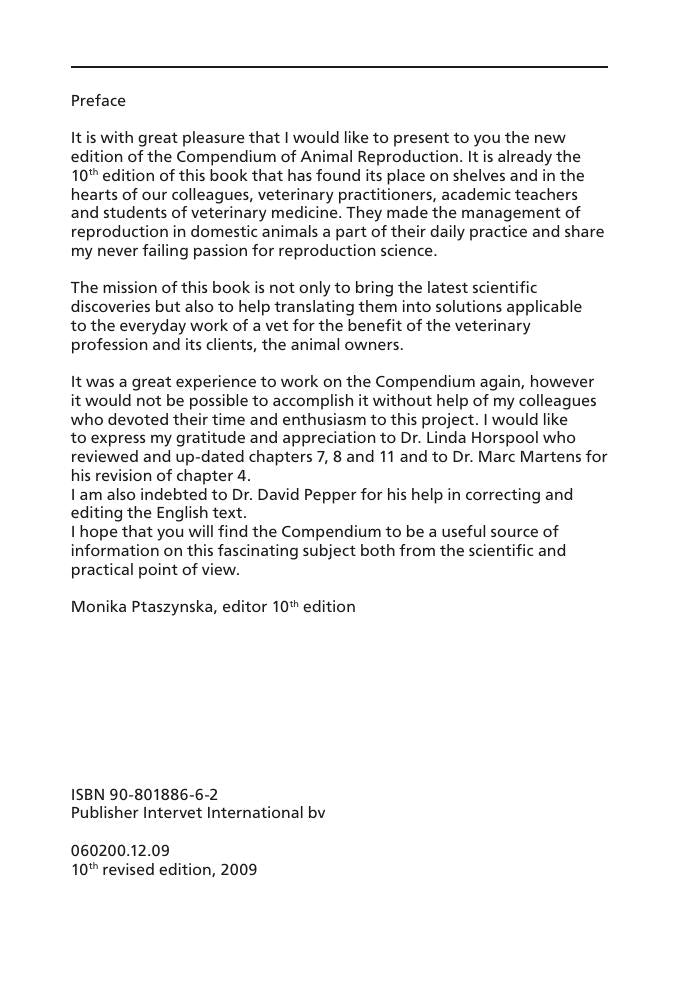 Compendium Of Animal Reproduction 10Th Revised Edition